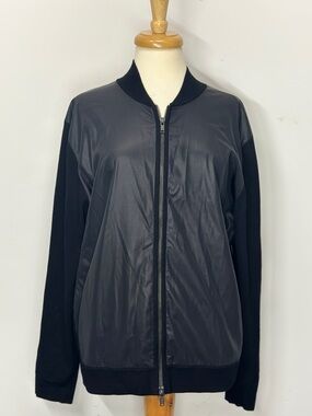 Theory Black Zip Front Bomber Jacket Size L